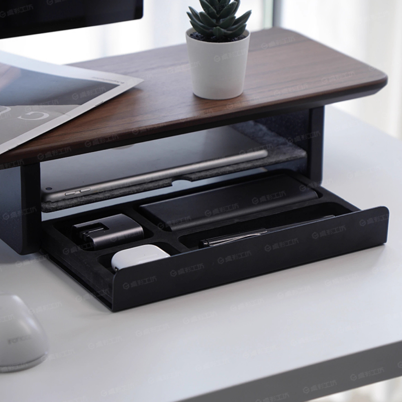 Desk Setup Home - Support de moniteur, tiroirs de rangement,