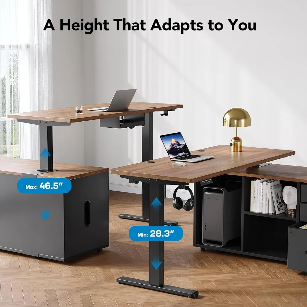Bureau debout en forme de L HU - Desk Setup Height avis et prix