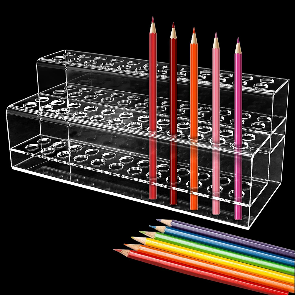 Porte-stylo en acrylique Trans - Desk Setup Home avis et prix