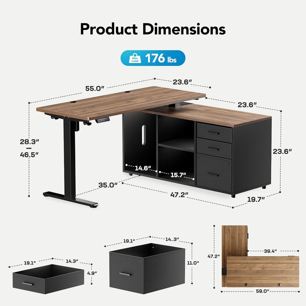 Bureau debout en forme de L de - Desk Setup Height avis et prix
