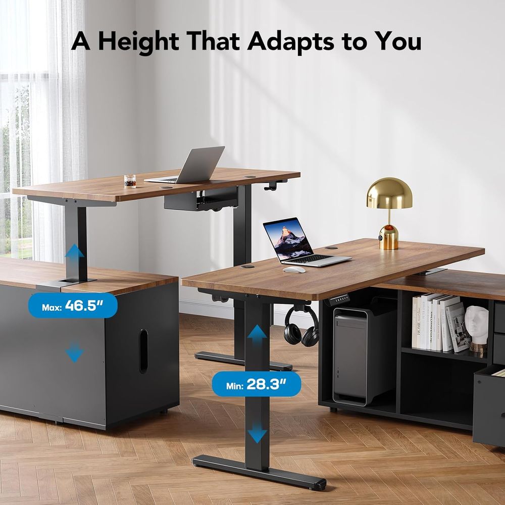 Bureau debout en forme de L de - Desk Setup Height avis et prix